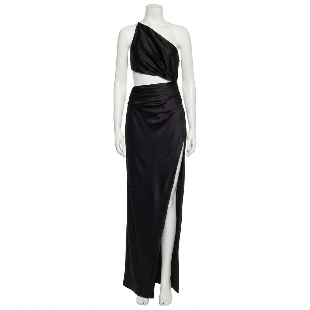 NEW THE SEI one shoulder cut out gown in black